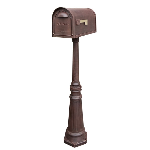 Outdoor Letter Holder Classic Curbside Mailbox with Tacoma Mailbox Post Unit - Copper