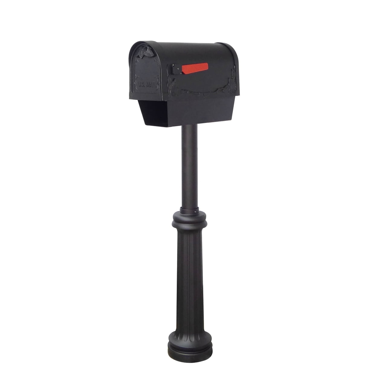 Outdoor Letter Holder Floral Curbside Mailbox with Newspaper Tube and