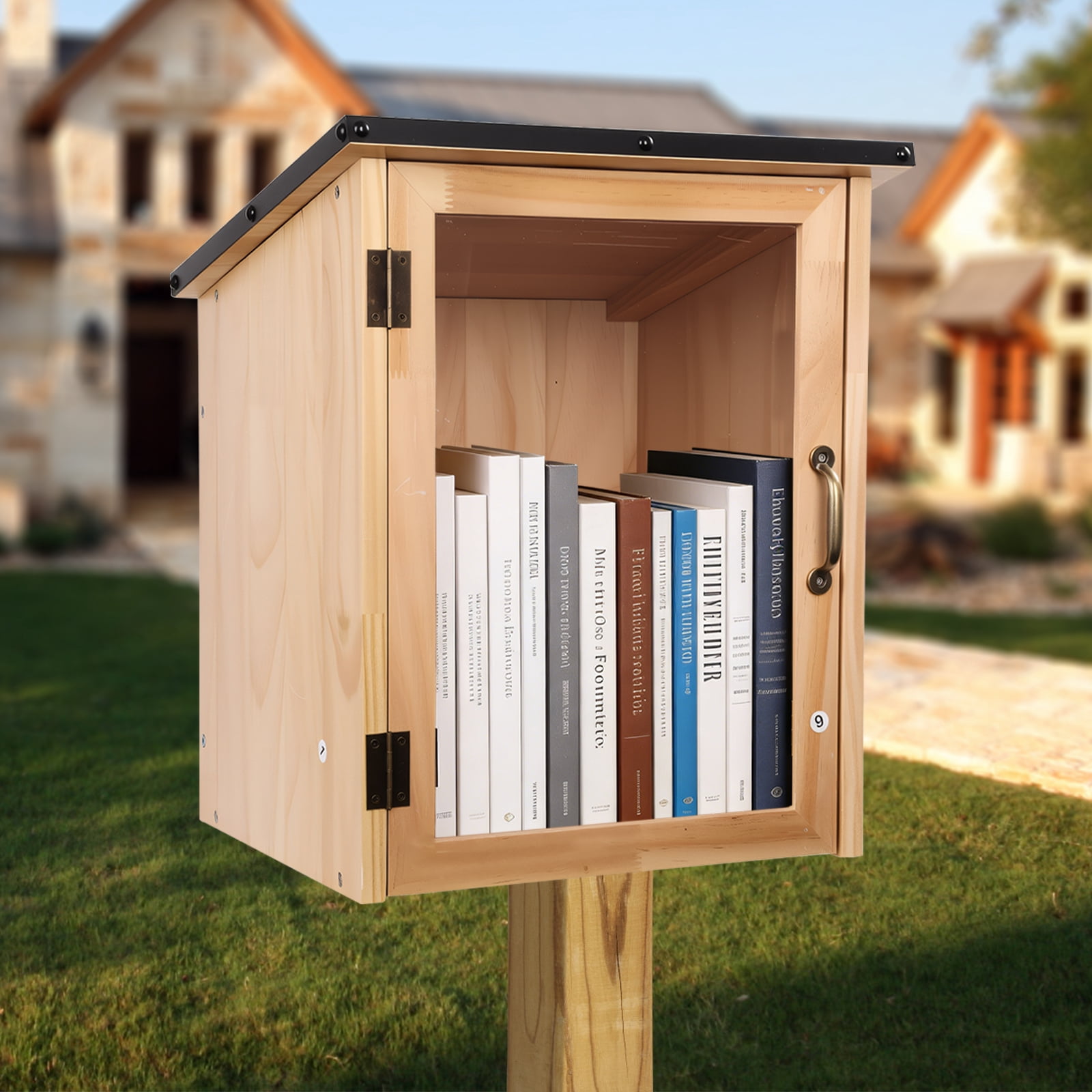Library Boxe Stands Outdoor Library Book Box, Little Library for Sharing books, DIY Storage ...