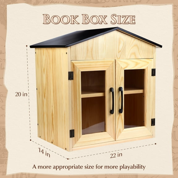 Outdoor Library Book Box,for DIY, Schools Sharing Books and Neighborhoods Community, Literature and Newspapers
