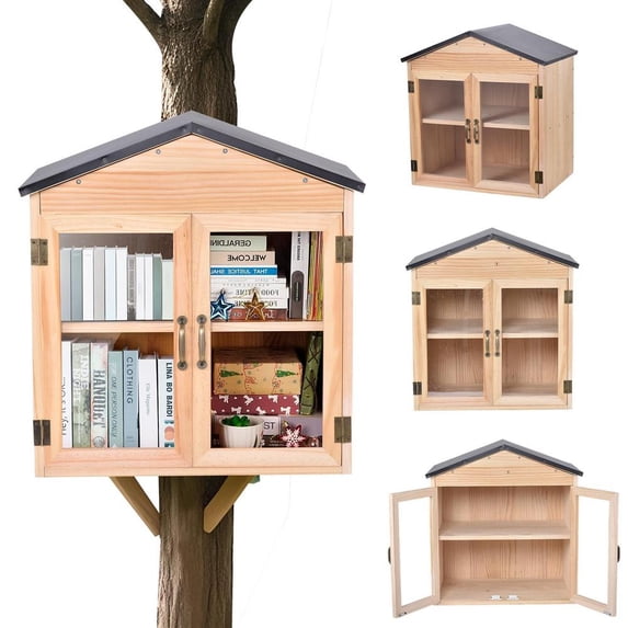 Mini Library Boxes Outdoor Library Box | Wooden Little Library Boxes Outdoor | Outside ...