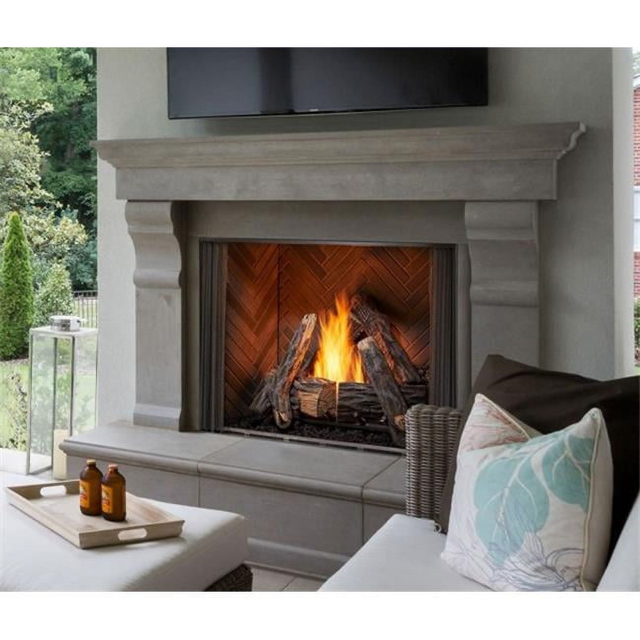 Outdoor Lifestyle ODCOUG-42T 42 in. Outdoor Gas Fireplace with Traditional Basic Interior