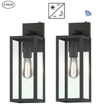 Outdoor Light Fixtures Matte Black Outdoor Wall Lights with Dusk to Dawn Outdoor Lighting for House, Garage, Porch (2 Pack)