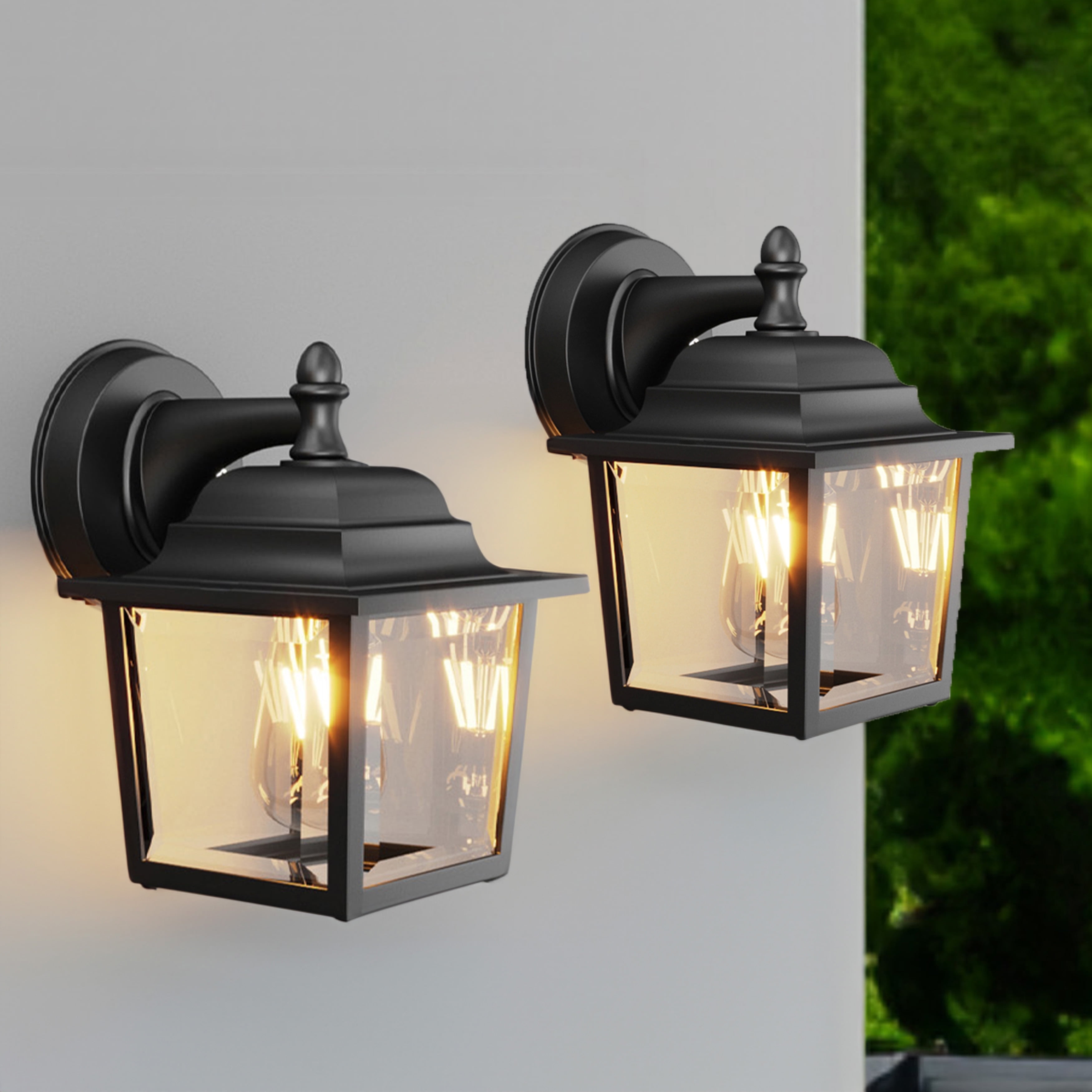 Outdoor Light Fixtures Porch Light Outdoor Wall Sconce Black Wall Light Fixtures Outdoor Wall Lantern 2 Pack for Exterior House Garage Patio