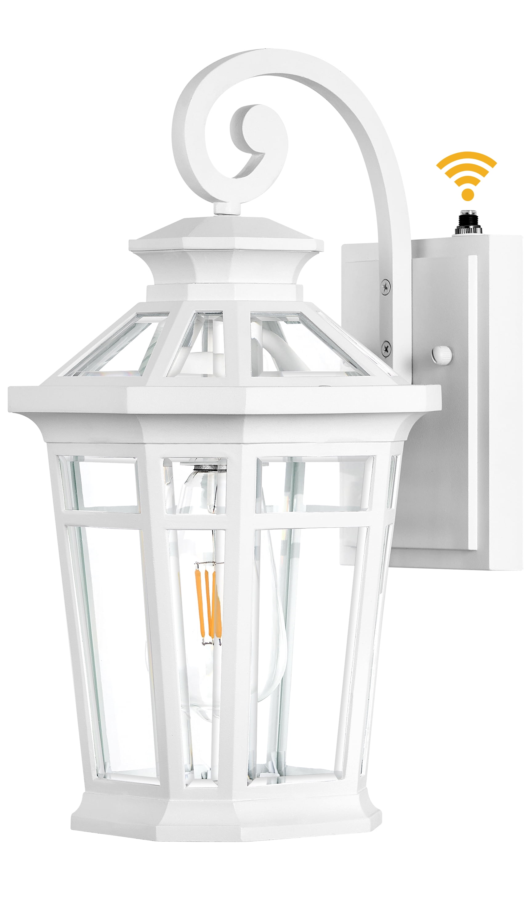 Dawn to Dusk Outdoor Light Fixture, White Front Porch Lights Wall Mount, Exterior Sconce Light with E26 Socket, Anti-Rust Coach Lights for Garage, Waterproof Outdoor Lighting for House, Patio
