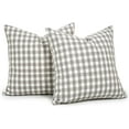 thumbnail image 1 of Outdoor Light Gray and White Buffalo Plaid Pillow Covers 20x20 Set of 2, Grey White Gingham Check Pillows Decorative Throw Pillow Covers, 20 x 20 Buffalo Plaid Pillow Covers for Couch, 1 of 6