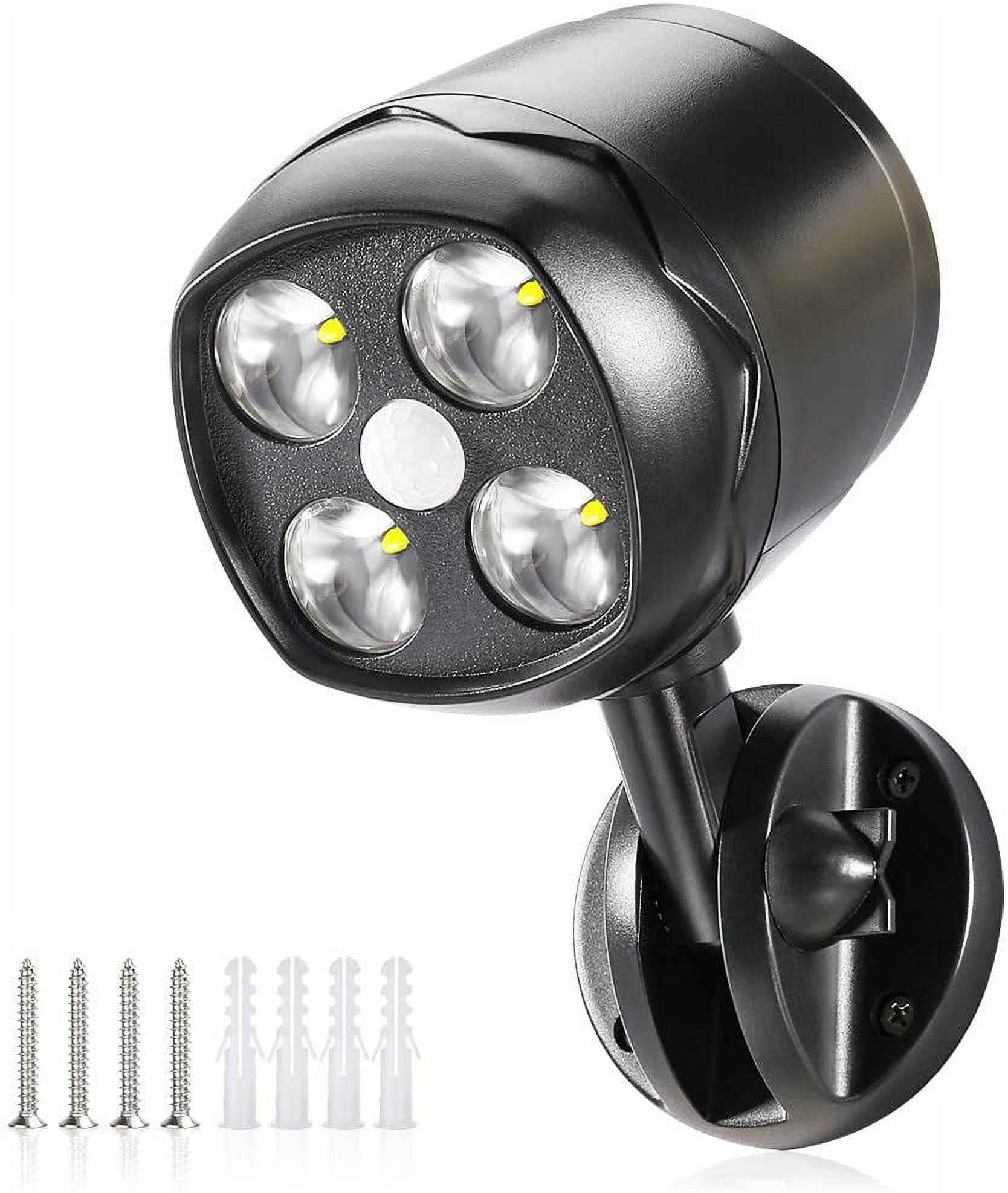 Outdoor Light with Motion Sensor, IP65 Waterproof LED Spotlight Battery Powered 600lm, Motion