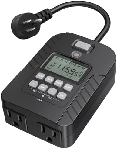 Outdoor Light Timer, Waterproof Digital Timer Outlet, Dusk to Dawn ...