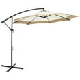 thumbnail image 1 of Outdoor Lighting Outsunny 10FT Cantilever Umbrella, Offset Patio Umbrella with Crank and Cross Base for Deck, Backyard, Pool and Garden, Hanging Umbrellas, Tan,Outdoor String Lights, 1 of 5
