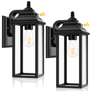Outdoor Lights Fixture Wall Sconce - 2 Sets Porch Lights Outdoor Wall Lantern Decor for Exterior House Garage Patio Lights (Black)