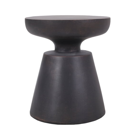 BOFANG Outdoor Lightweight Concrete Half-Sphere Copper End Table