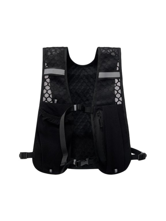 Outdoor Lightweight Hydration Vest Breathable Running Vest Bag Waterproof Nylon Cycling Backpack Camping Sports Backpack (Black)