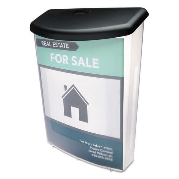 Outdoor Literature Box, 10w X 4.5d X 13.13h, Clear/black | Bundle of 2 Each