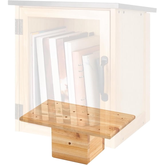 Outdoor Little Library Mount 14x8x5.91 Inch Stable Wood Storage Box Bracket Holder Suitable for 4x4 Post with Mounting Accessories for Community Cabinet Lending Library Box(Wood Color)