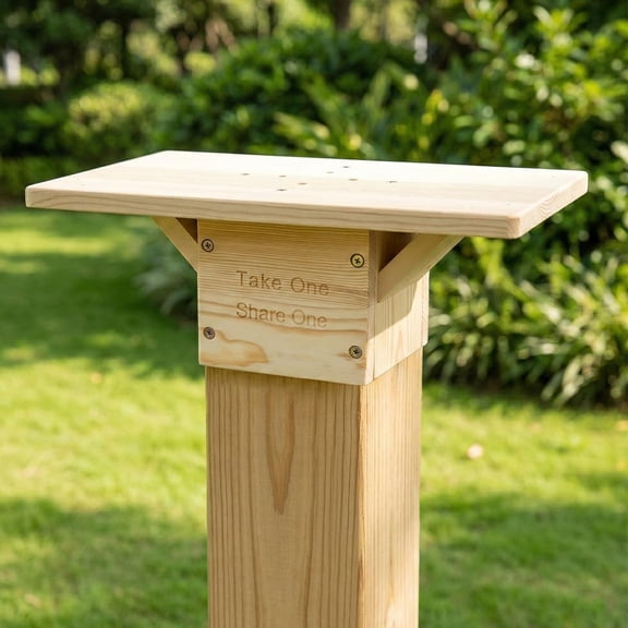 Outdoor Little Library Mount for 4x4 Post, Library Book Box Bracket Holder with Mounting Accessories Wooden Little Library Bracket Holder for Community