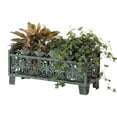thumbnail image 1 of Outdoor Living Butterfly Rectangle Plant Stand, Flower Planting Pot, Antique Green, 1 of 1