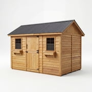 Outdoor Living Today 12x8 Western Red Cedar Cabana Shed with Metal Roof