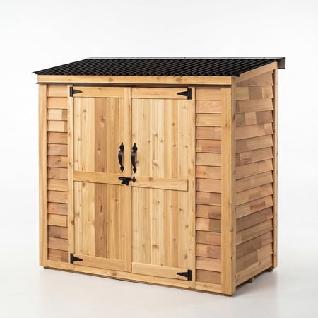 Outdoor Living Today 6x3 Western Red Cedar Grand Garden Chalet with Metal Roof