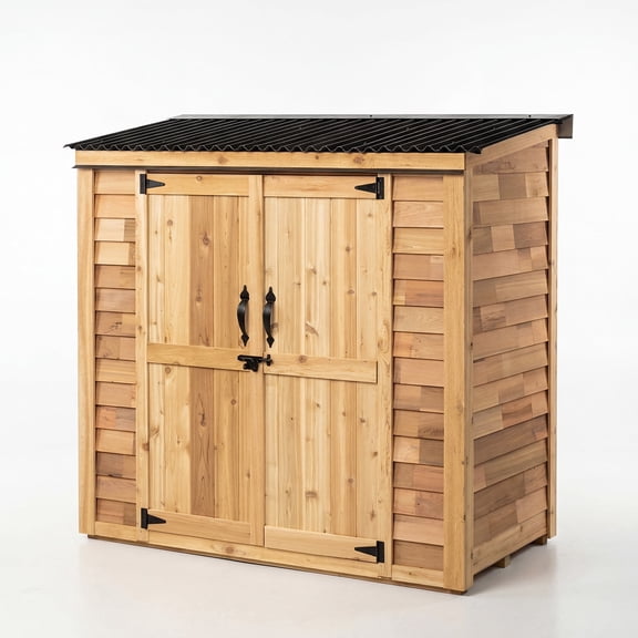 Outdoor Living Today 6x3 Western Red Cedar Grand Garden Chalet with Metal Roof