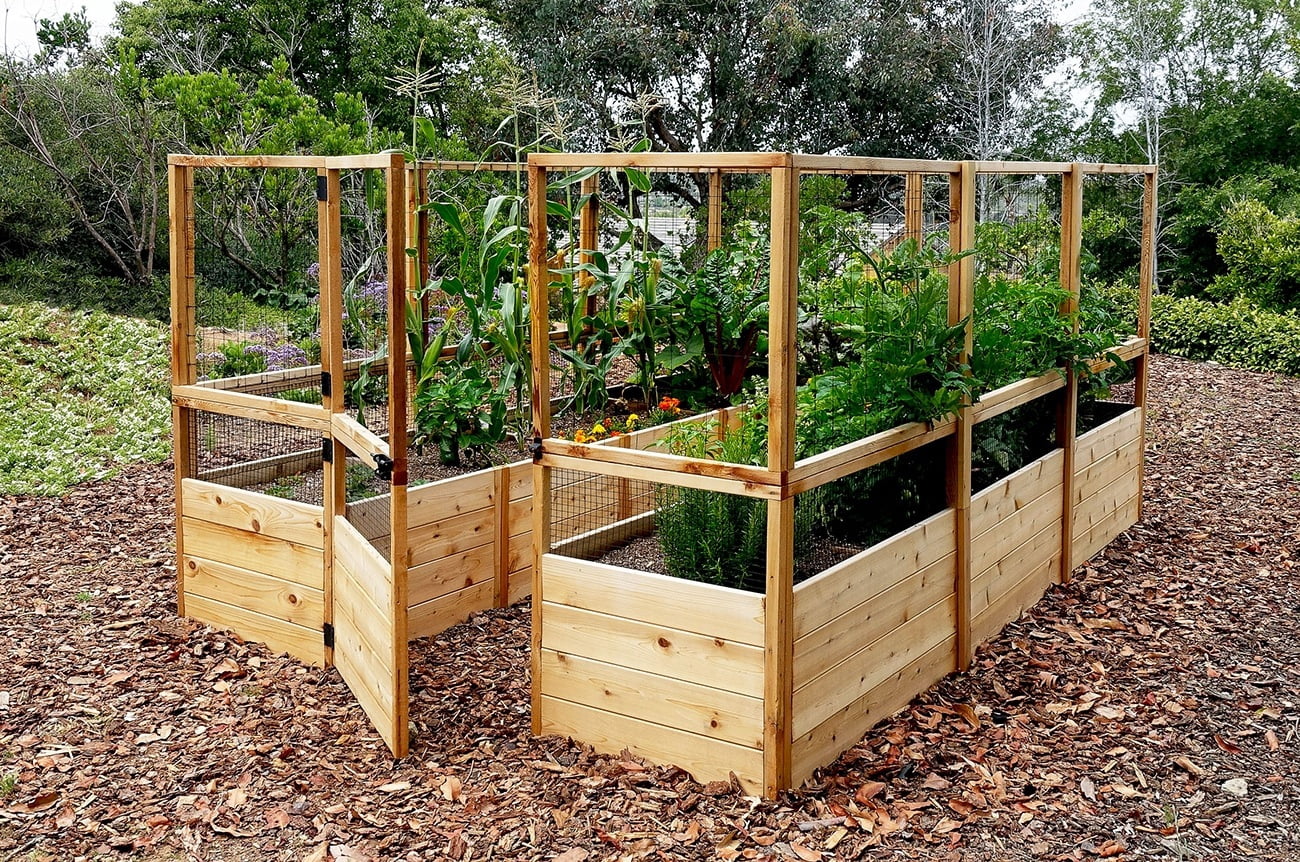 Outdoor Living Today 8x12 Western Red Cedar Raised Garden Bed with Deerfence