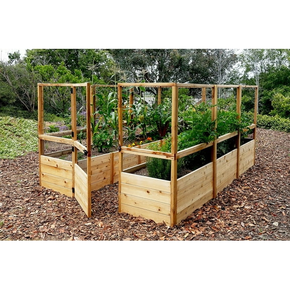 Outdoor Living Today 8x12 Western Red Cedar Raised Garden Bed with Deerfence