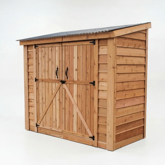 Outdoor Living Today SpaceSaver Rot Resistant Western Red Cedar Gardening Supplies Storage Shed Kit with Hardware, 96 in x 103 in x 55 in