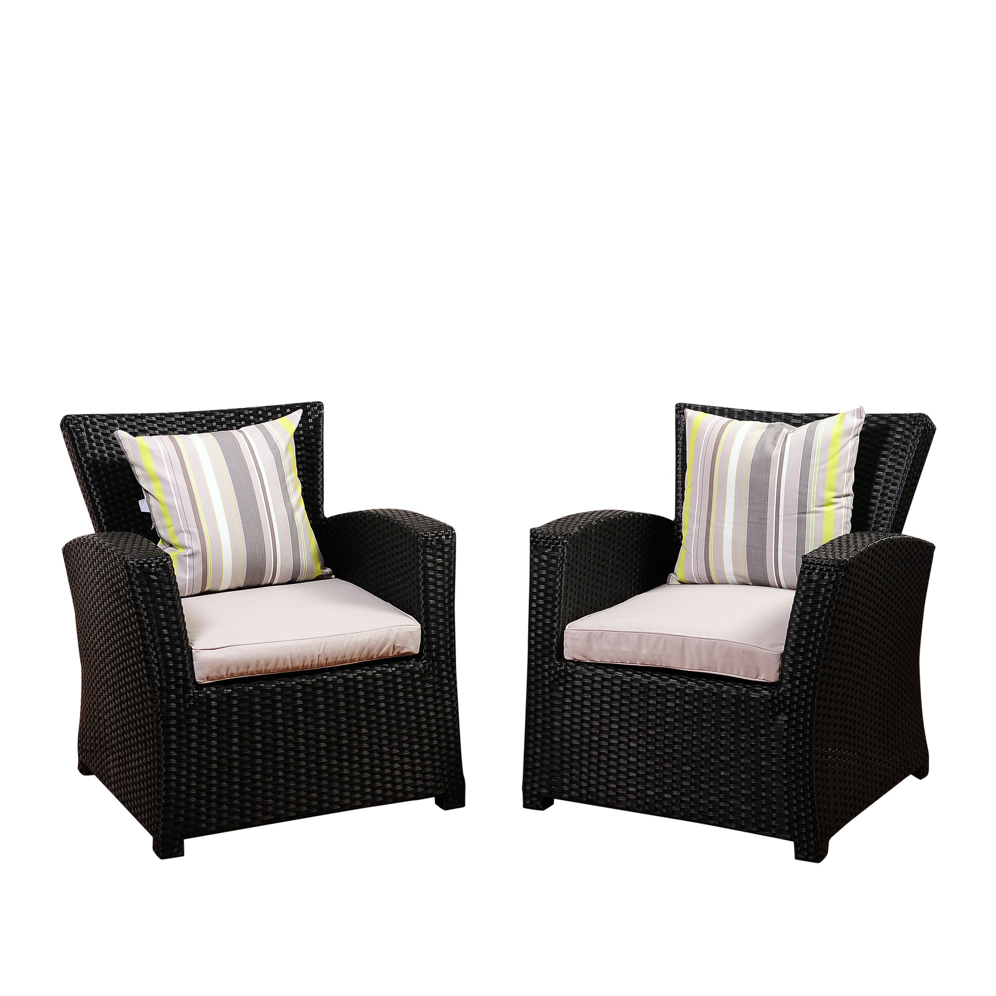 Outdoor Living and Style 2-Piece Black Staffordshire Wicker Outdoor Patio Arm Chair Set 32" - Gray - image 1 of 5