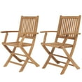 thumbnail image 1 of Outdoor Living and Style 2-Piece Brown London Teak Patio Folding Armchair Set 35", 1 of 2