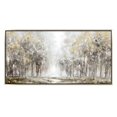 Outdoor Living and Style 57" Gray and Gold Rectangular Framed Forest