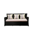 thumbnail image 1 of Outdoor Living and Style 68" Black Staffordshire Wicker Patio Sofa - Gray Cushions, 1 of 5