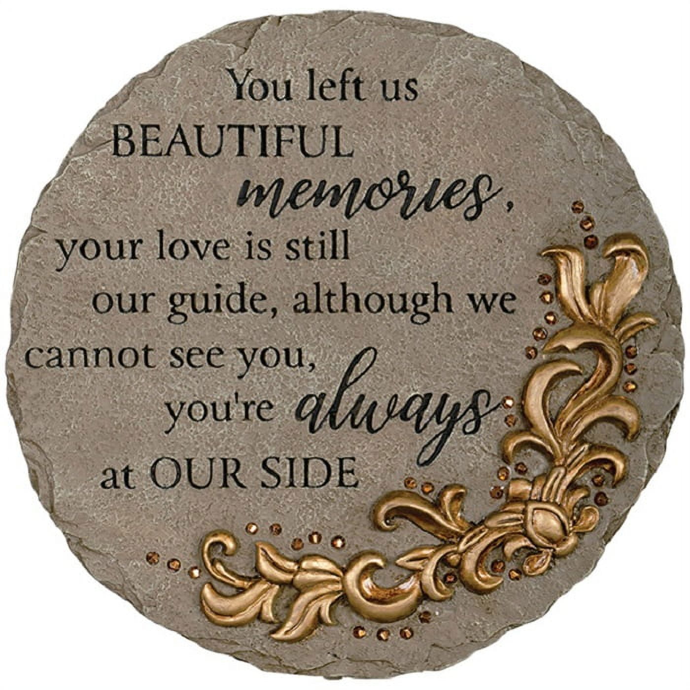 9.25" Beige and Gold Round Resin Garden Stepping Stone