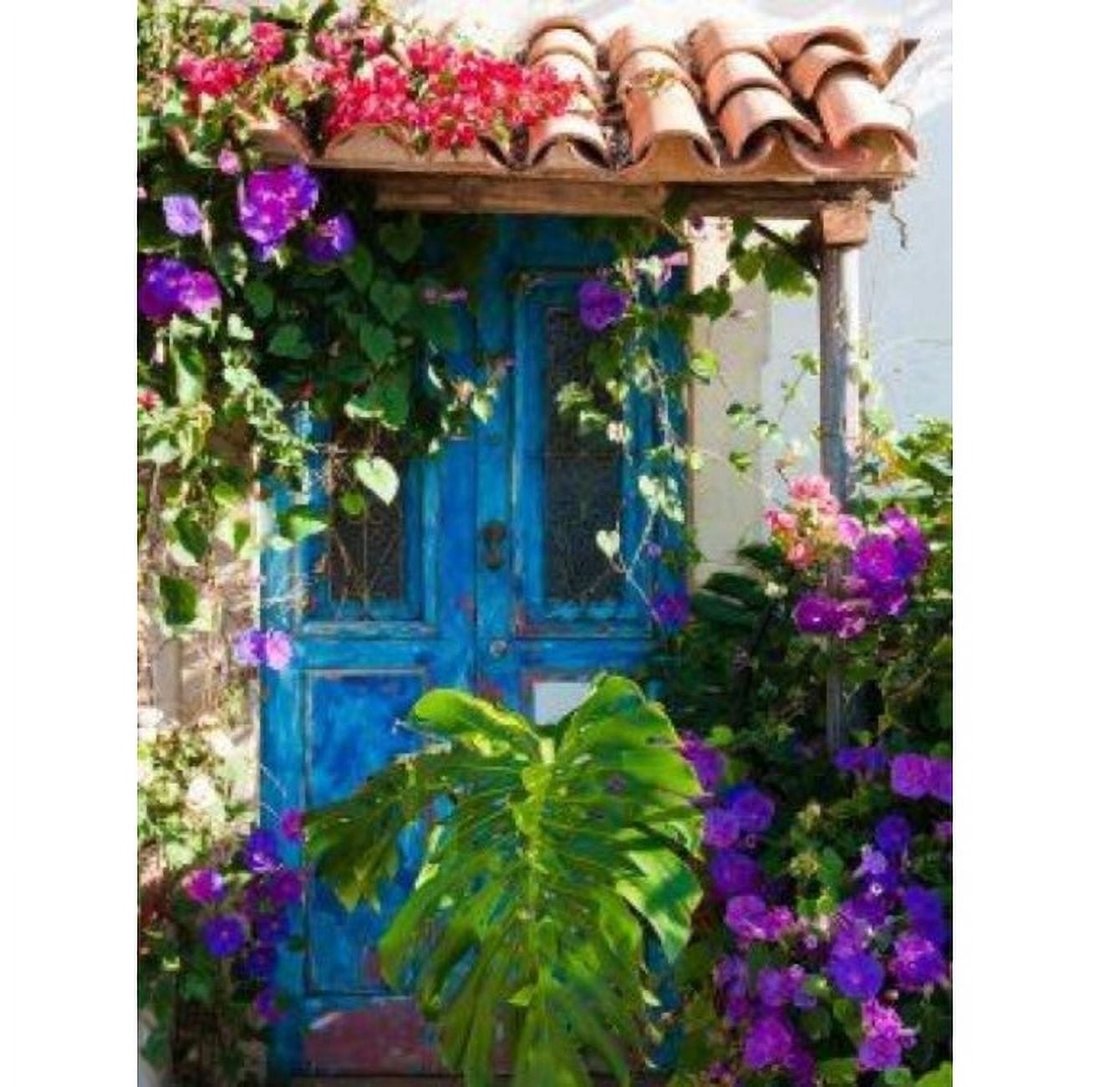 Blue and Purple Morning Glory Canvas Framed Wall Art 40"
