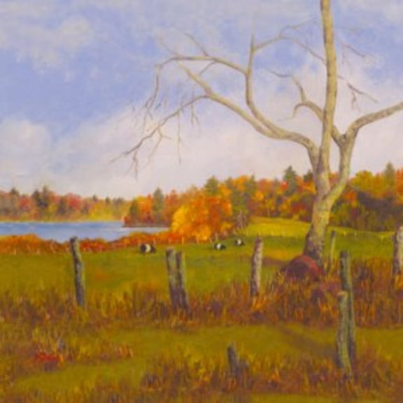 Outdoor Living and Style Green and Blue Just Grazing Outdoor Canvas Square Wall Art Decor 24" x 24"