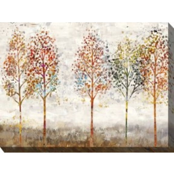 Red and Brown Young Forest Outdoor Canvas Rectangular Wall Art Decor 30" x 40"