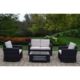 thumbnail image 1 of Outdoor Living and Style Resin Wicker Outdoor Patio Chat Set - 4-Piece - Black with Gray Cushions, 1 of 3