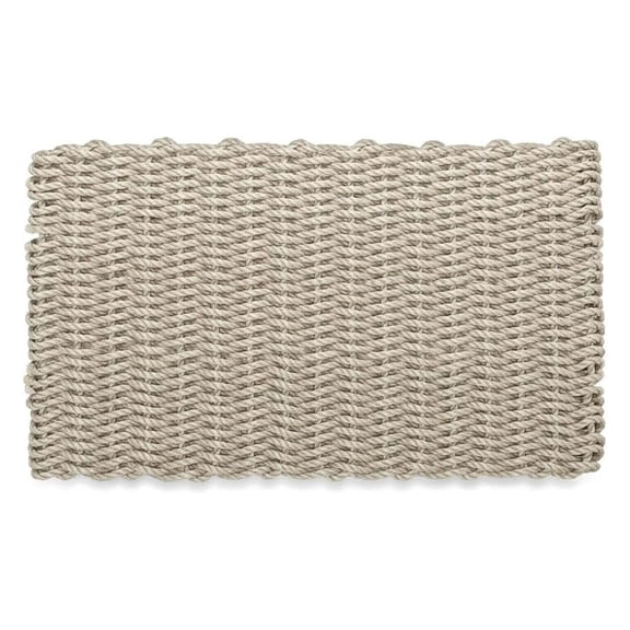 Outdoor Lobster Rope Doormat 18x30" Solid Sand Woven All Weather Front Door Welcome Mat