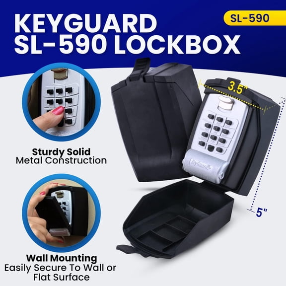Outdoor Lock Box with Rubber Cover - Waterproof  Safe for Home & Property
