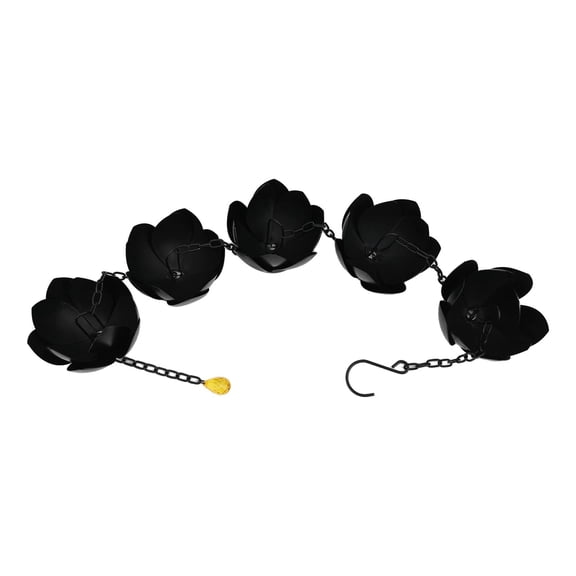 Outdoor Lotus Drainage Rain Chain Garden Decoration (5 Lotus) 1.2 Meters Outdoor Drainage Chain Japanese Rain Chain