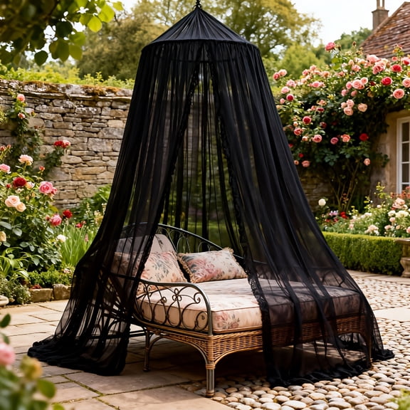 Outdoor Lounge Chair Canopy with Mosquito Netting, Patio Sofa and Home Bed Canopy for Sun Shade and Bug Protection, Durable and Adjustable Design
