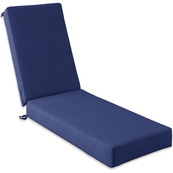 Outdoor Lounge Chair Cushion, Chaise Cushions for Patio Furniture, Double Waterproof Fabric for Pool, 72 x 22.5 x 3.5 Inch 1PK Midnight Blue