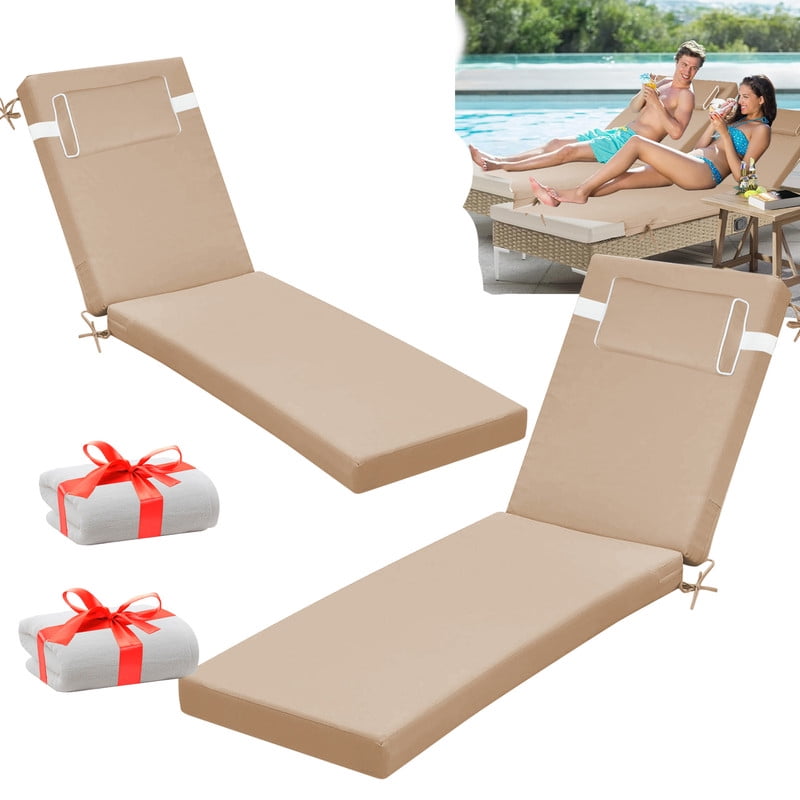 Outdoor Lounge Chair Cushions, 72×21×3in High-Density Foam Chair ...