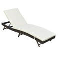 thumbnail image 1 of Outdoor Lounge Chair, PE Rattan Wicker Chaise, Adjustable Backrest, Cushioned Patio Daybed for Poolside, White, 1 of 9