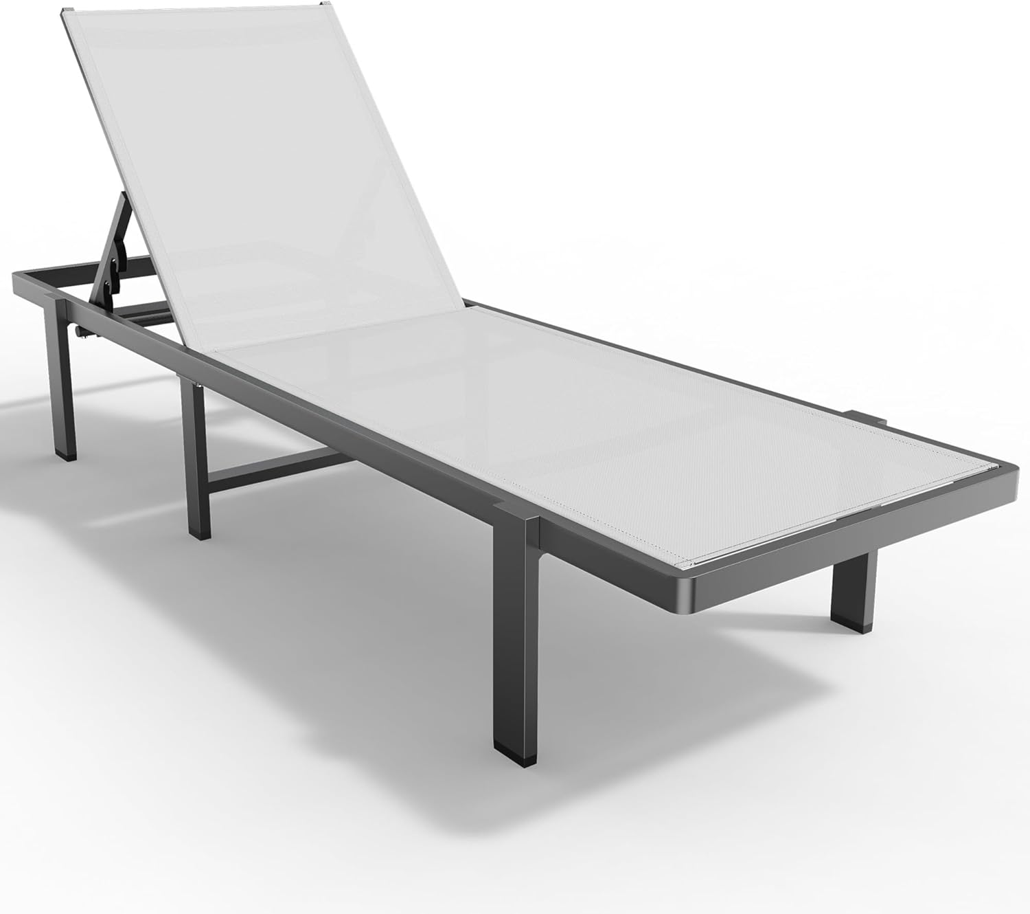 Outdoor Lounge Chair Tanning Chaise Lounge with Adjustable 060
