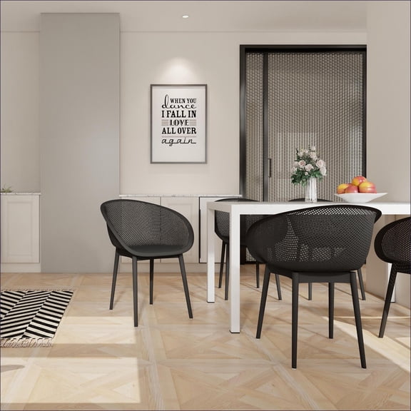 Outdoor Lounge Chairs | 2-Pack Modern All-Weather for Patio, Beach, Living Room | Warm Grey | Polypropylene