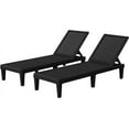 Outdoor Lounge Chairs PE Waterproof Chaise Lounge with 5Position