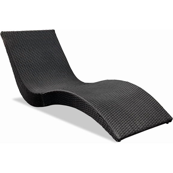 Outdoor Lounge Chairs,Pool Lounge Chairs,Rattan Lounge Chair,Detachable and Portable, Suitable for Outdoor terraces, Poolside and Beach backrest Chairs (Black)