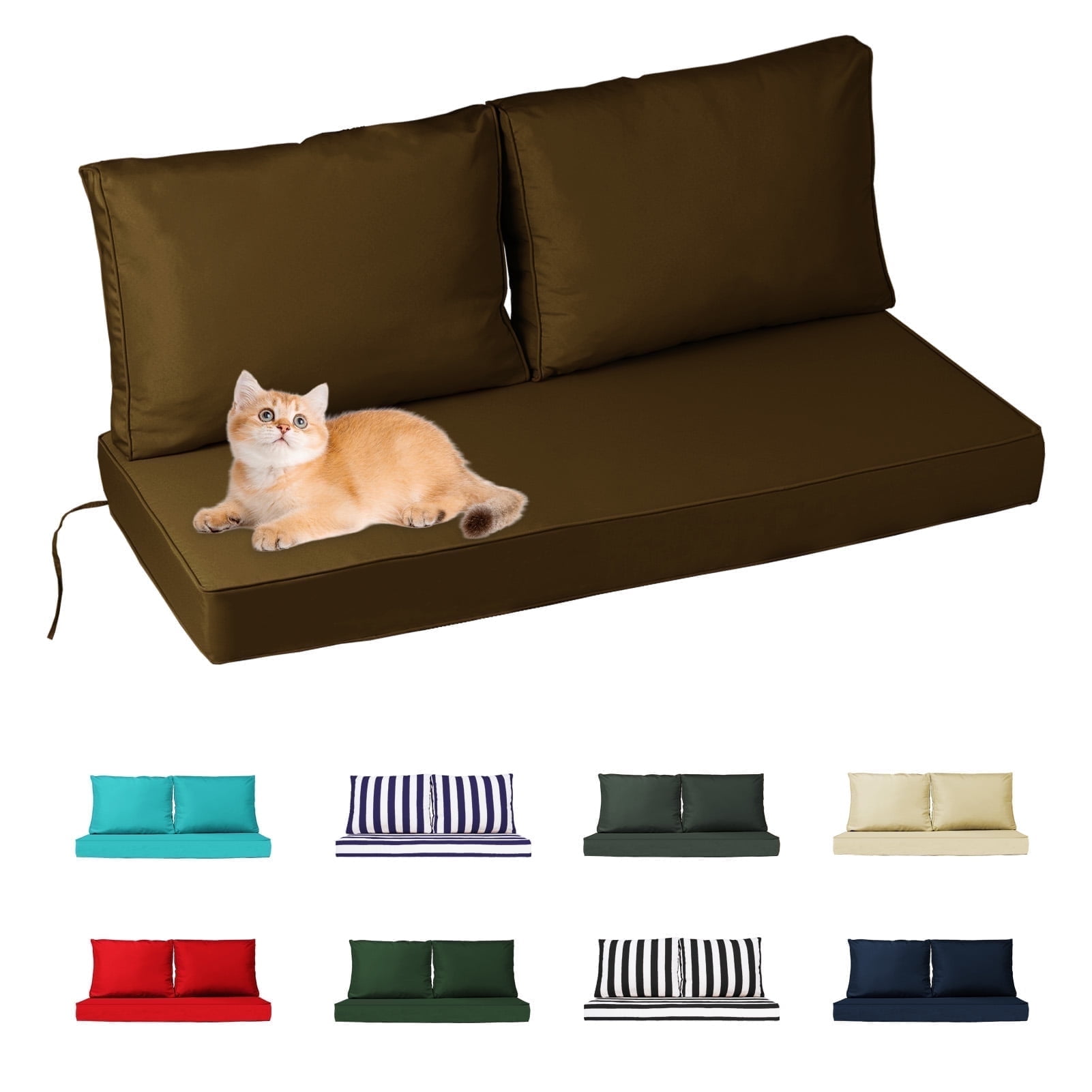 Outdoor Loveseat Cushion Set, 48 x 24, Water Repellent, Fade Resistant, Couch love seat