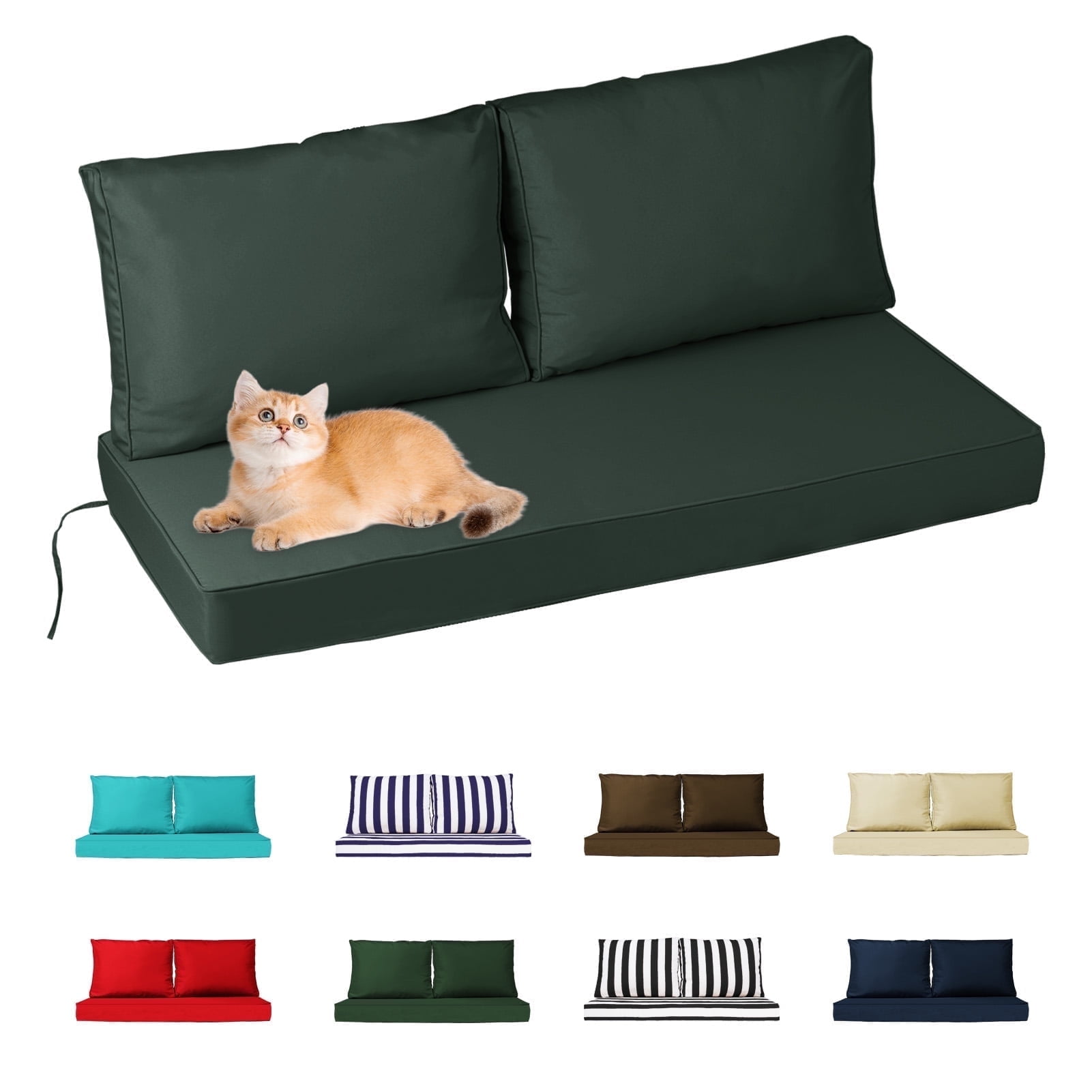 Outdoor Loveseat Cushion Set, 48 x 24, Water Repellent, Fade Resistant, Couch love seat