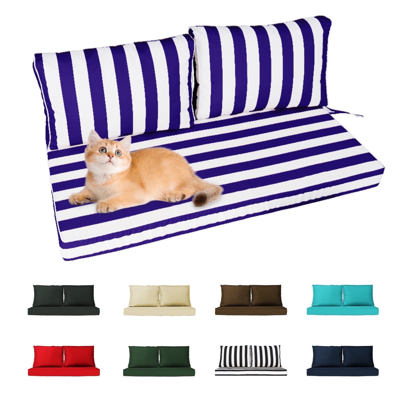 Outdoor Loveseat Cushion Set, 48 x 24, Water Repellent, Fade Resistant, Couch love seat