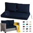 thumbnail image 1 of Outdoor Loveseat Cushion Set, 48 x 24 inch, Water Repellent Patio Furniture Cushions Replacement with Removable Cover( Navy blue), 1 of 8